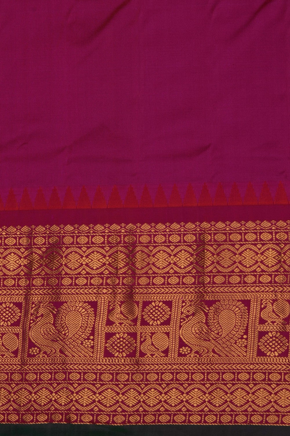 Image of Blue Gadwal Silk Kattam Saree