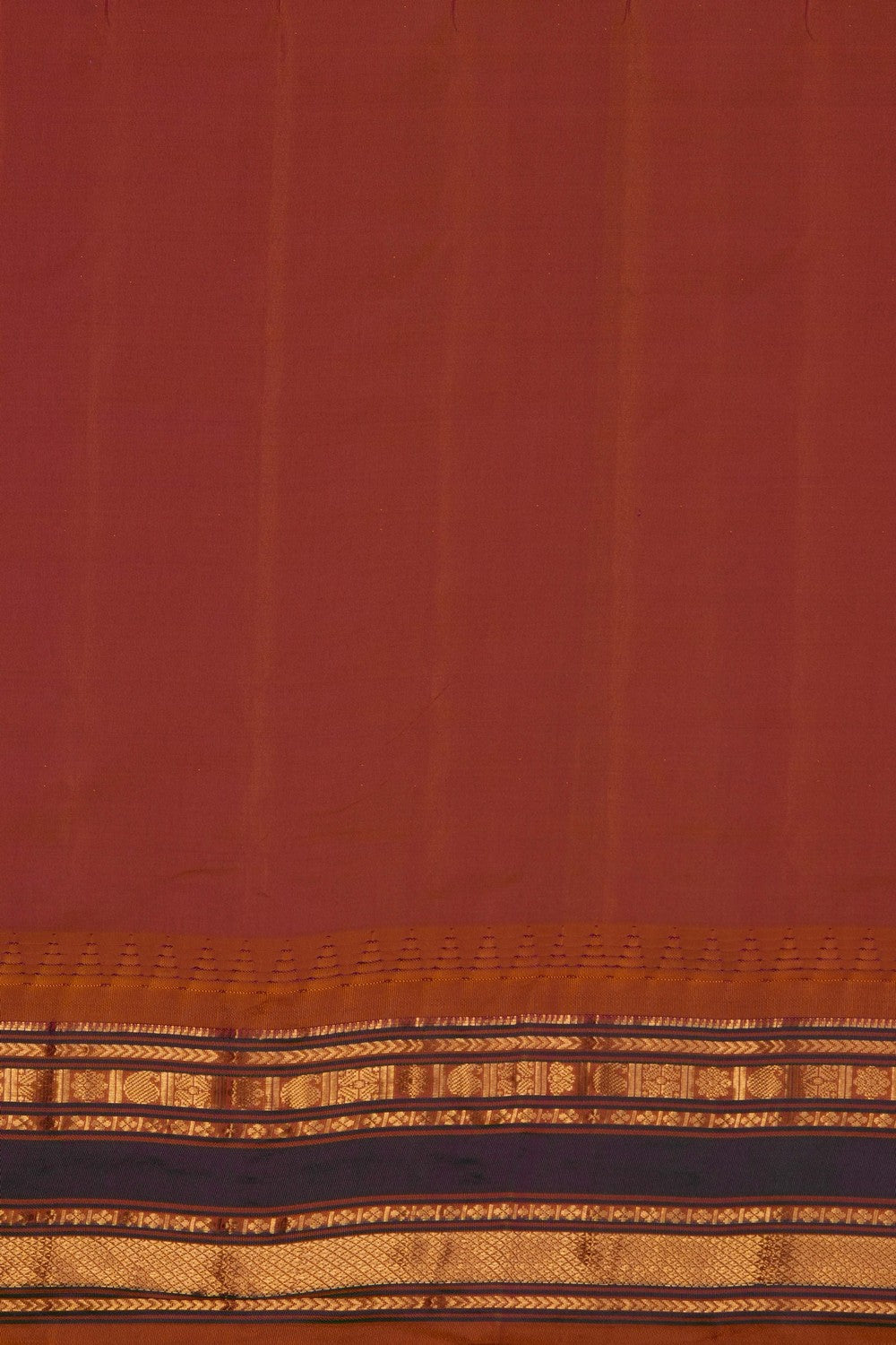 Image of Blue Gadwal Silk Kattam Saree