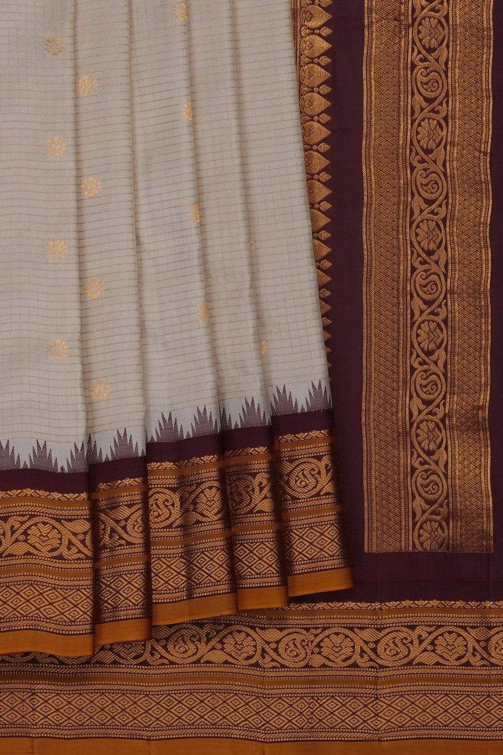 Image of Grey Gadwal Kattam Saree