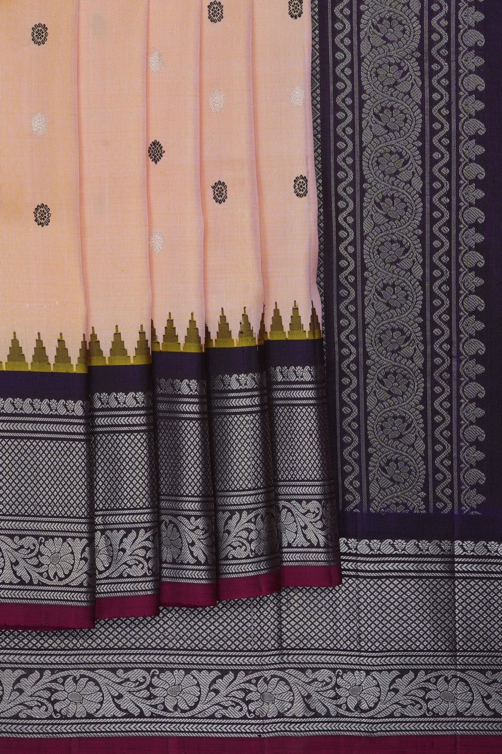 Image of Peach Gadwal Saree