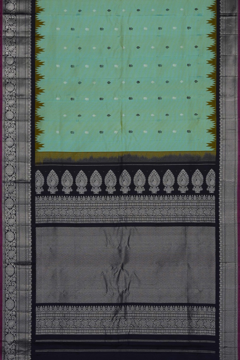 Image of Sea Green Gadwal Saree