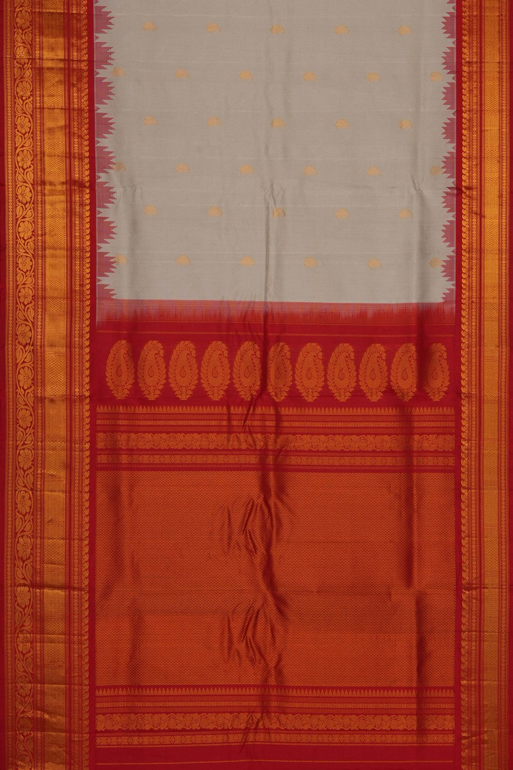 Image of Off-White Gadwal Saree