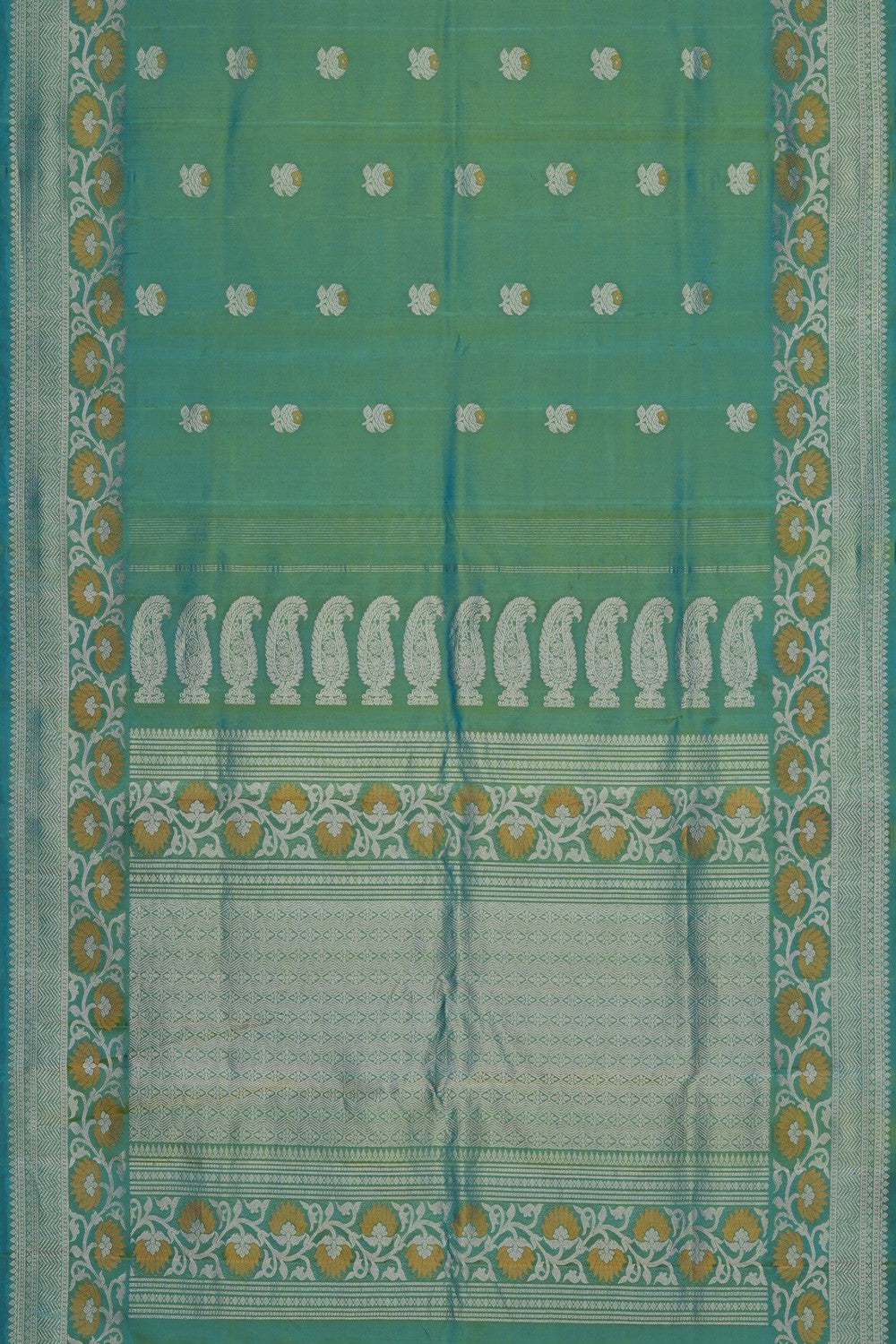 Image of Sea Green Gadwal Saree