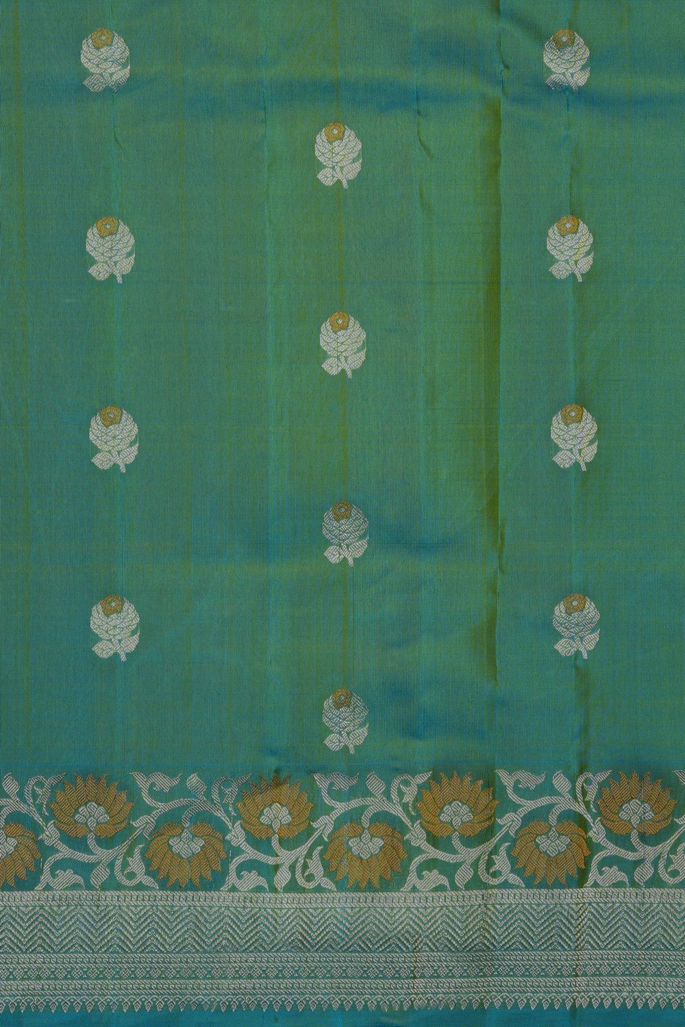Image of Sea Green Gadwal Saree