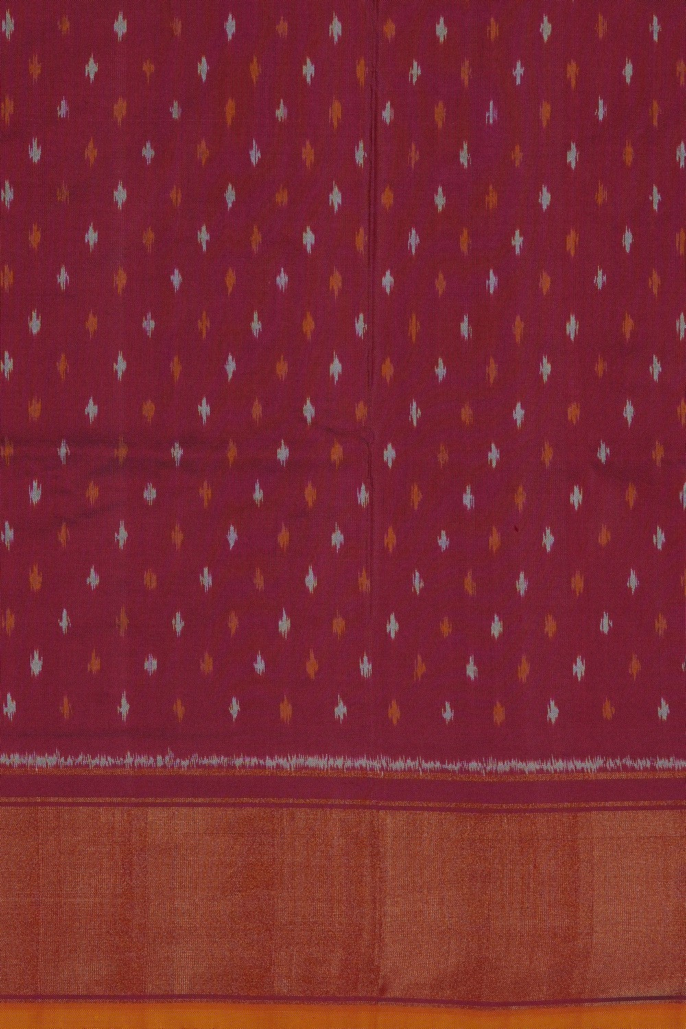 Image of Onion-Pink Pochampally Ikat Silk Saree