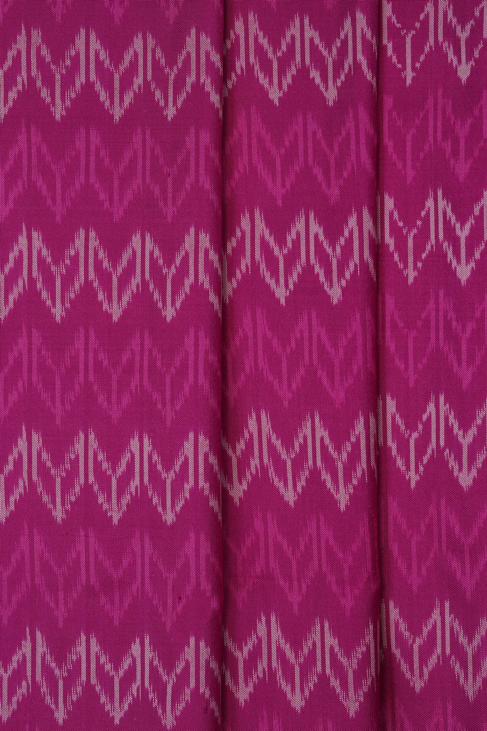 Image of Magenta-Pink Pochampally Ikat Silk Saree