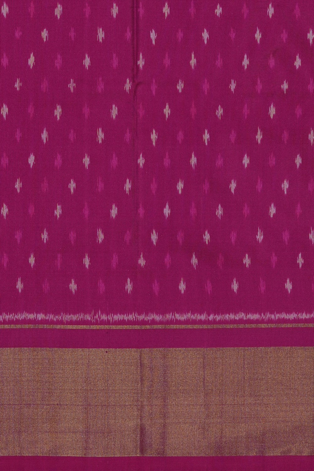 Image of Magenta-Pink Pochampally Ikat Silk Saree