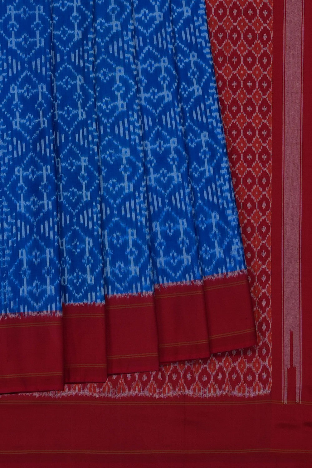 Image of Blue Pochampally Ikat Silk Saree