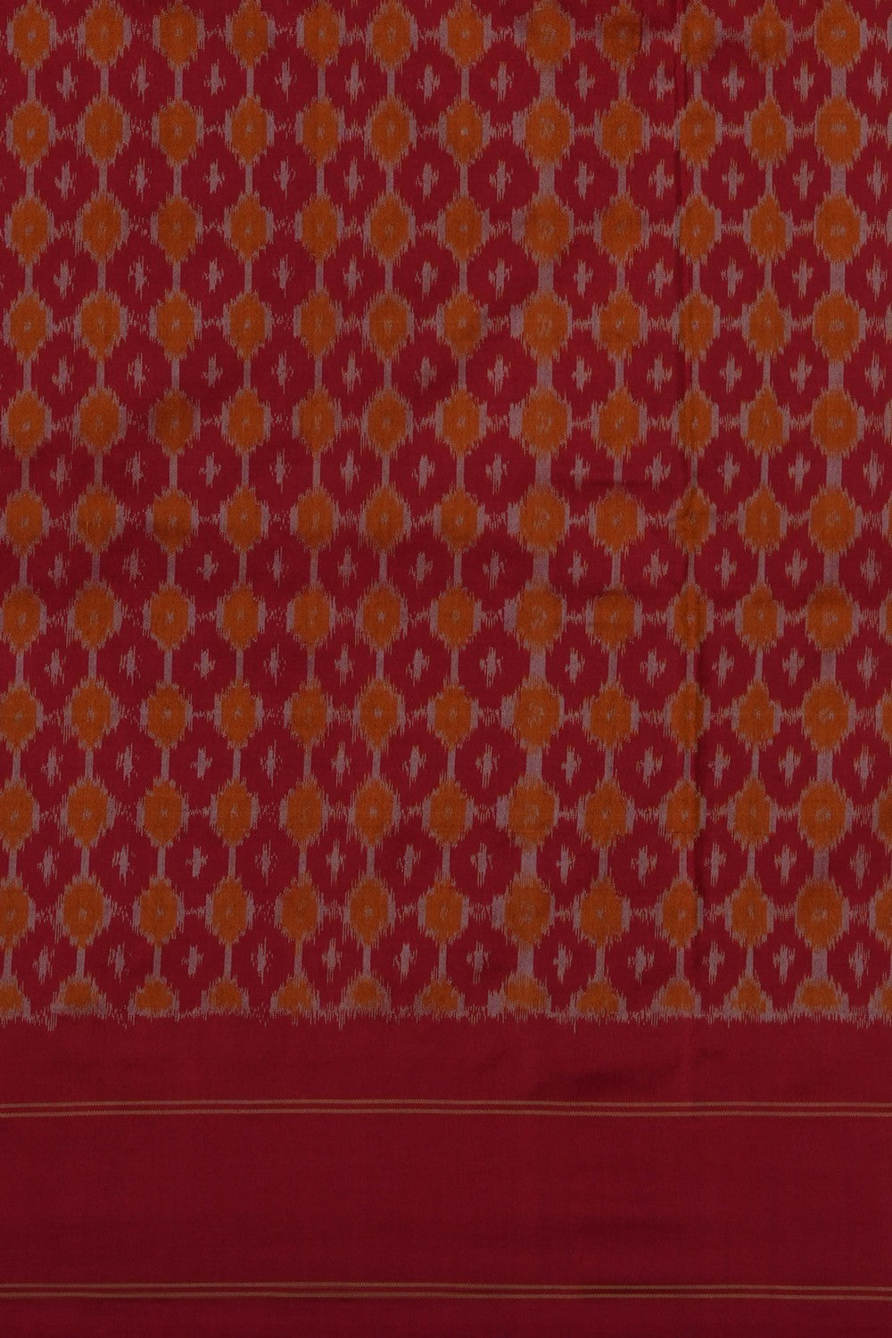 Image of Mustard Pochampally Ikat Silk Saree