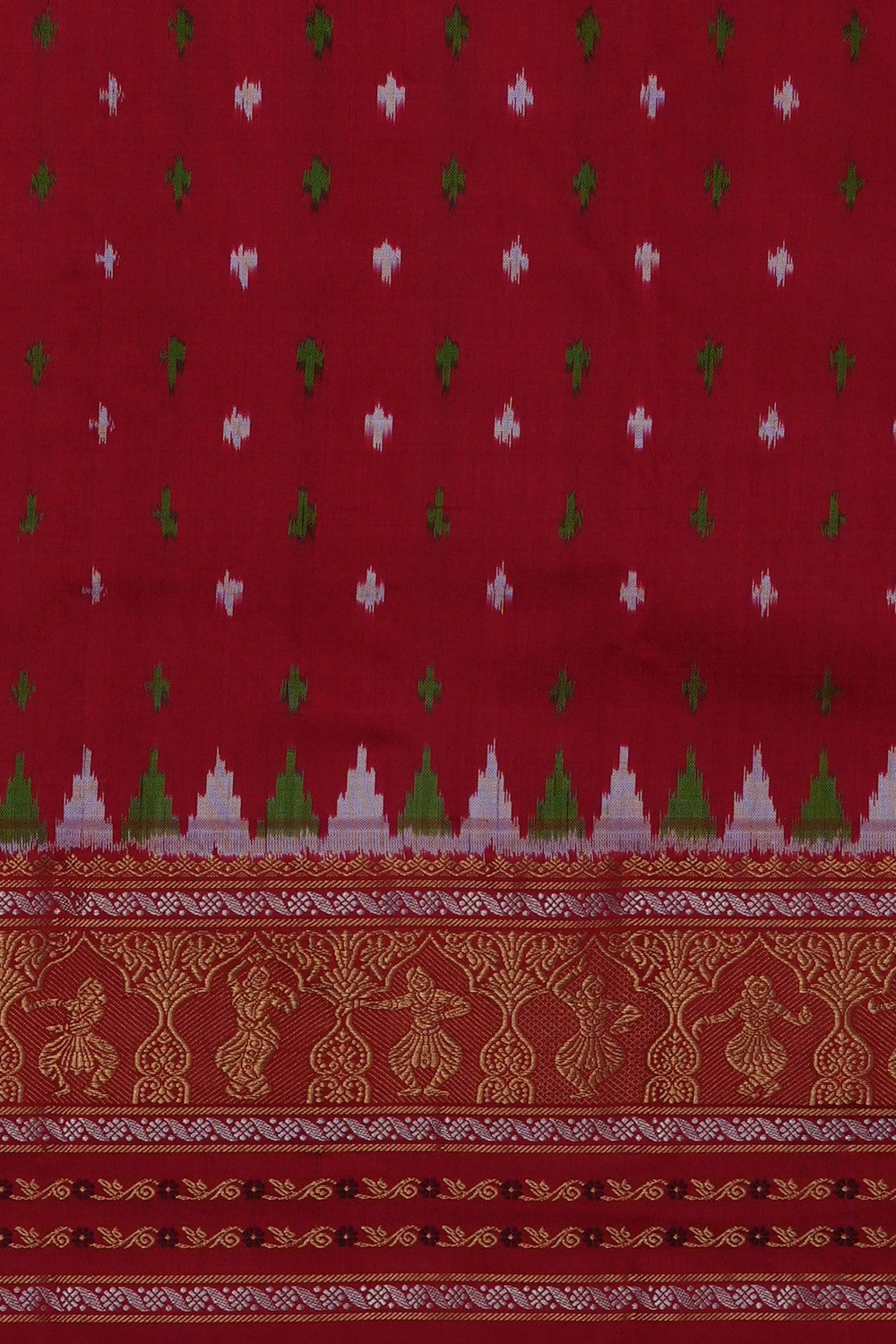 Image of Purple Pochampally Ikat Silk Saree