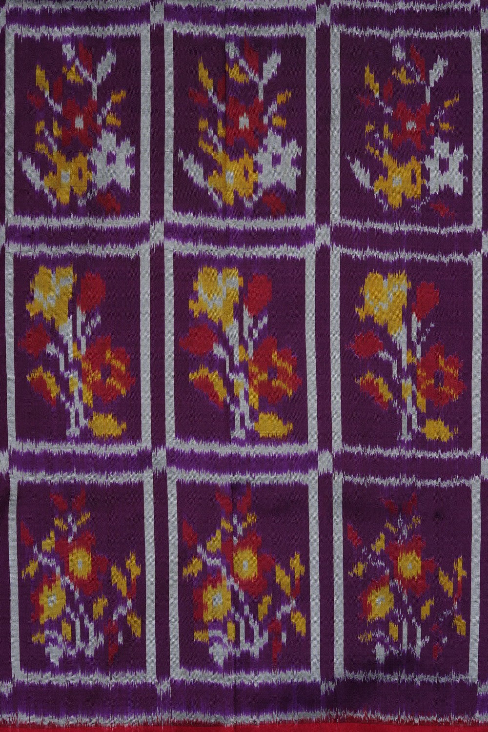 Image of Purple Pochampally Ikat Silk Saree