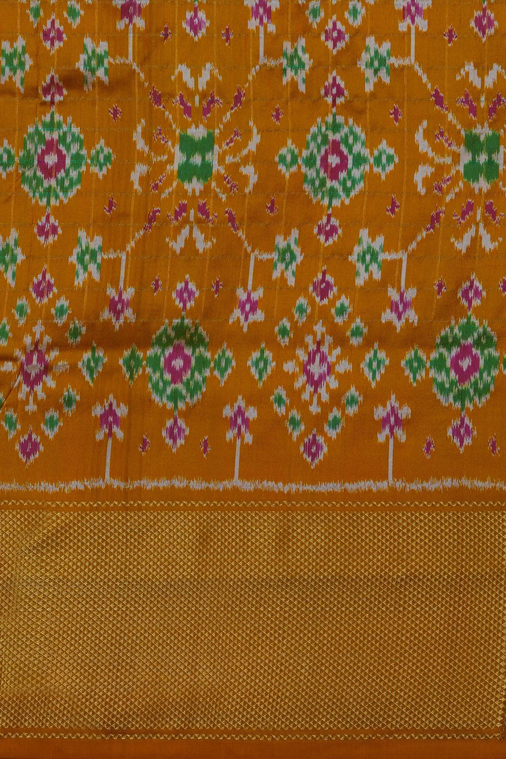 Image of Pink Pochampally Ikat Silk Saree