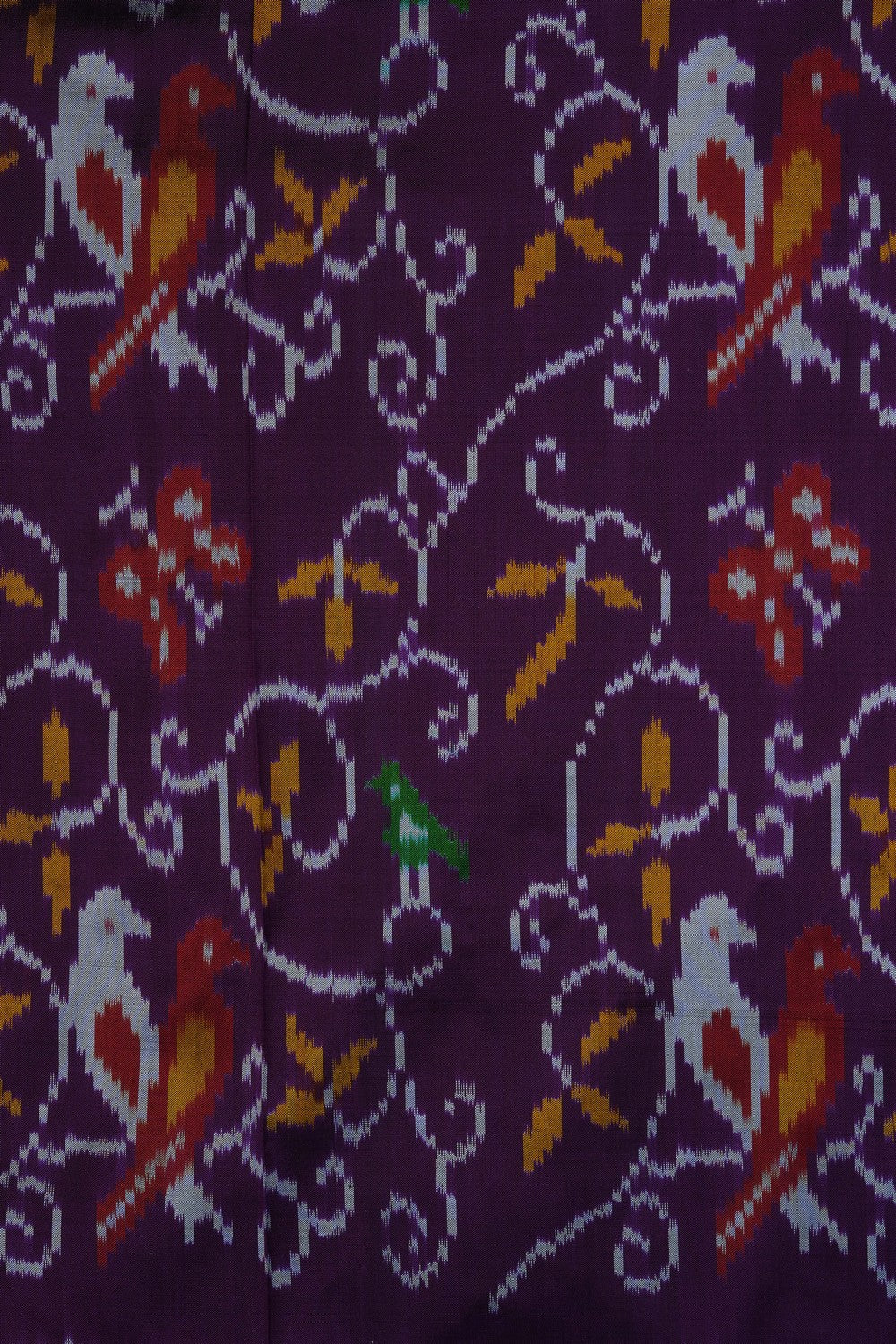 Image of Purple Pochampally Ikat Silk Saree