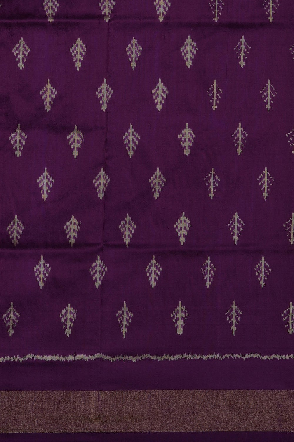 Image of Mustard Pochampally Ikat Silk Saree