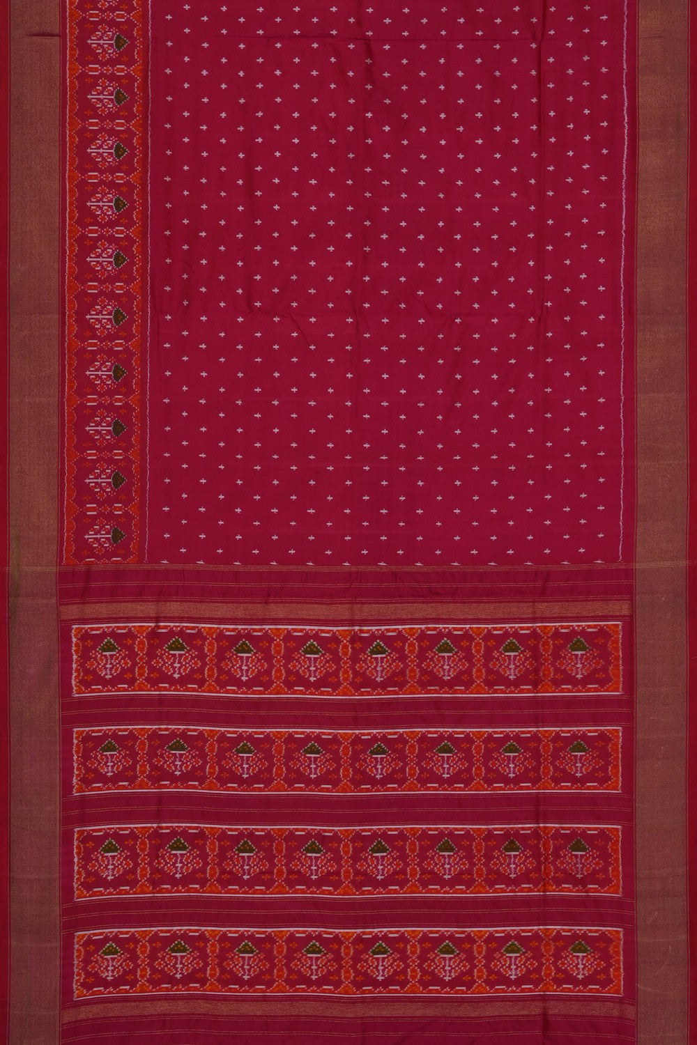 Image of Pink Pochampally Ikat Silk Saree