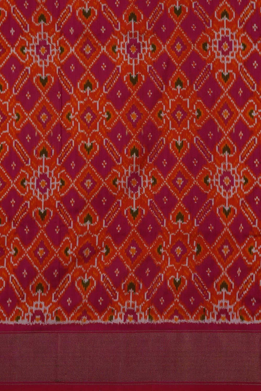 Image of Pink Pochampally Ikat Silk Saree