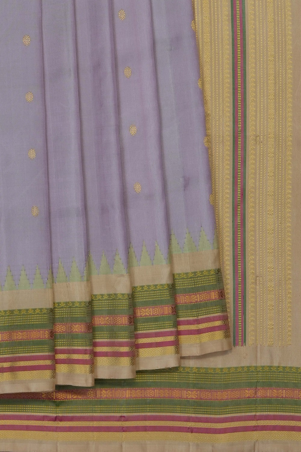 Image of Grey Gadwal Silk Saree
