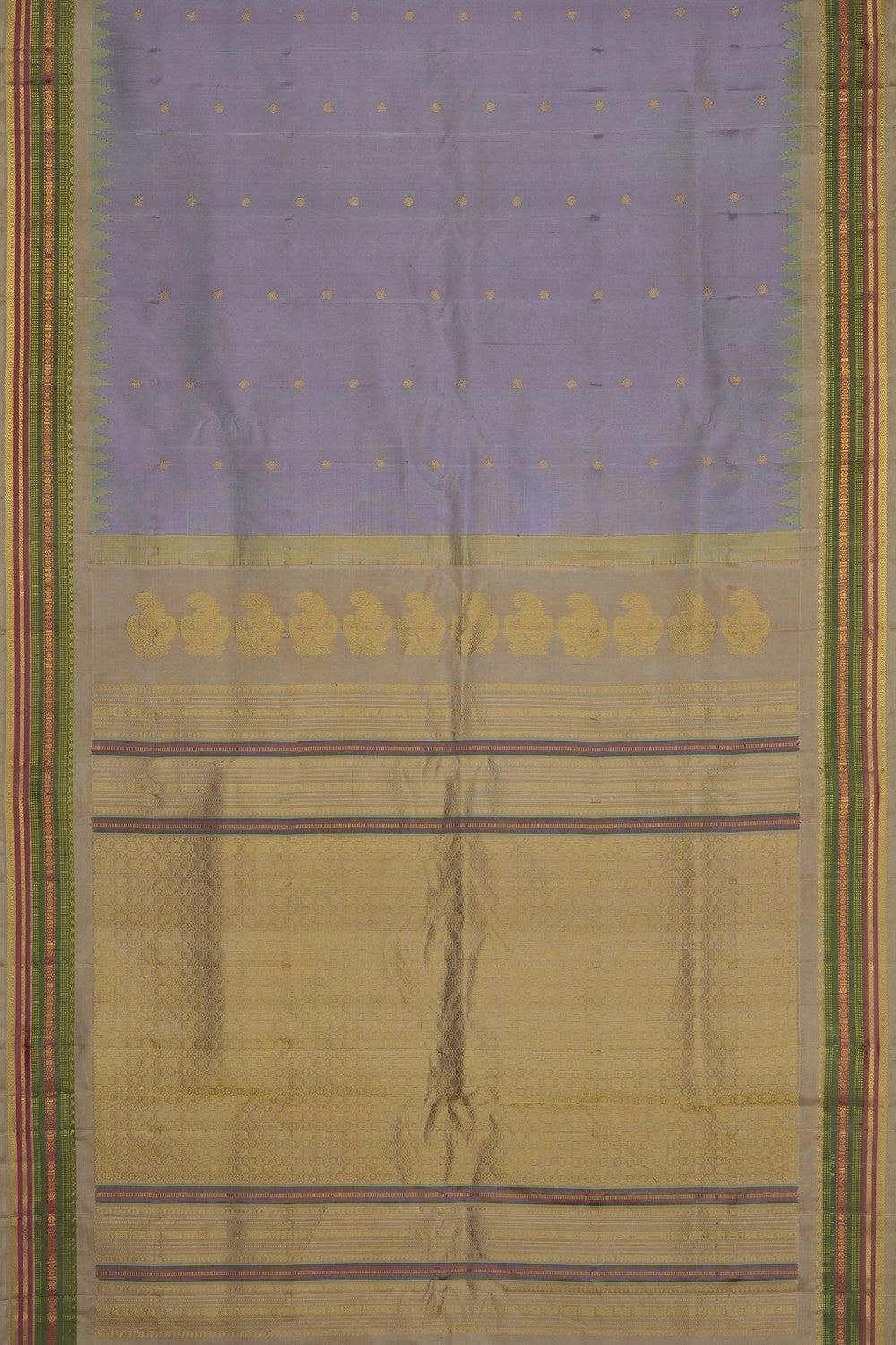 Image of Grey Gadwal Silk Saree