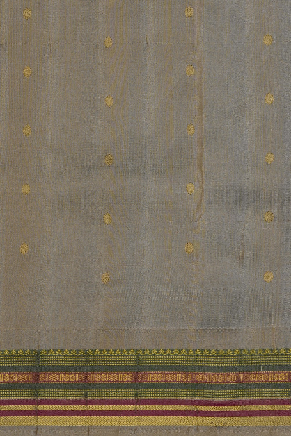 Image of Grey Gadwal Silk Saree