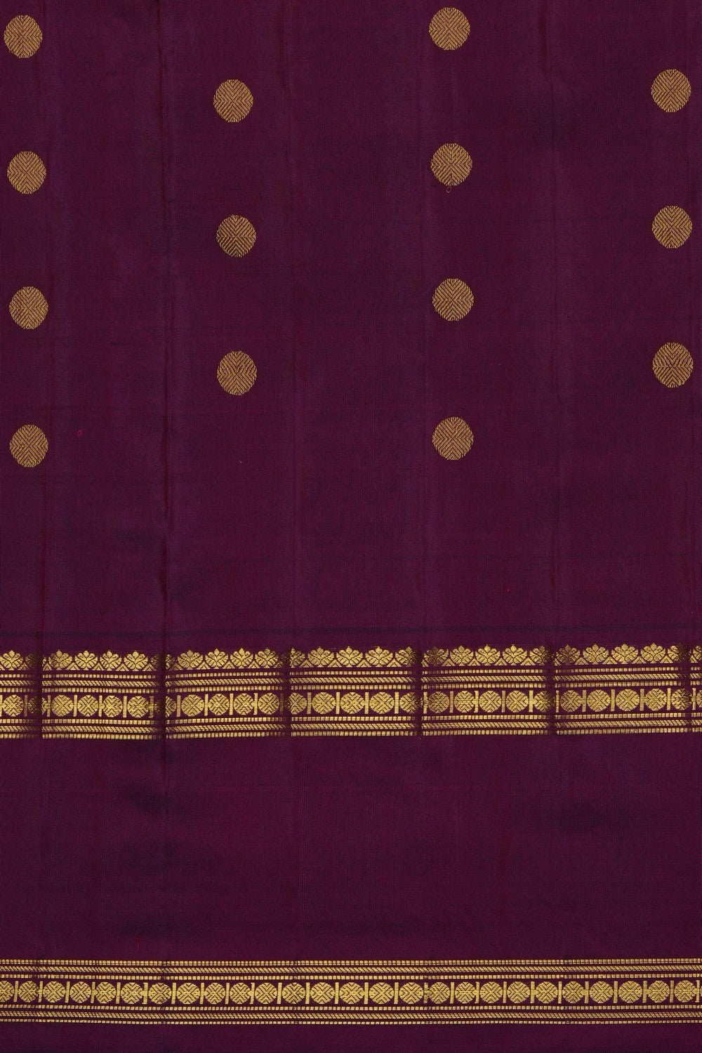 Image of Orange Gadwal Silk Kattam Saree