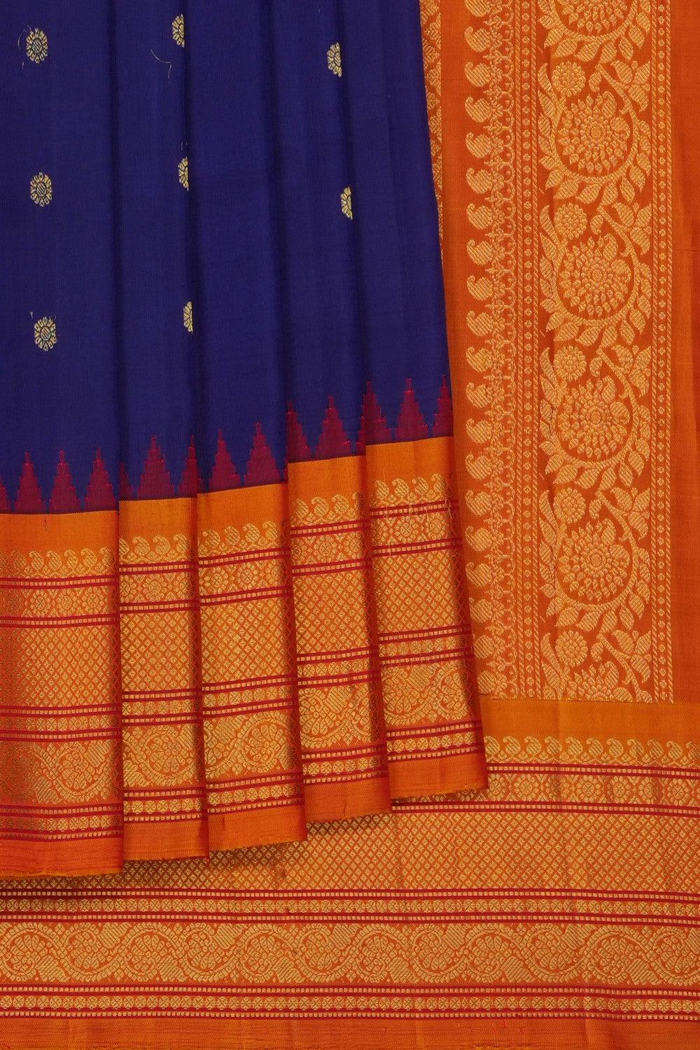 Image of Indigo Blue Gadwal Silk Saree