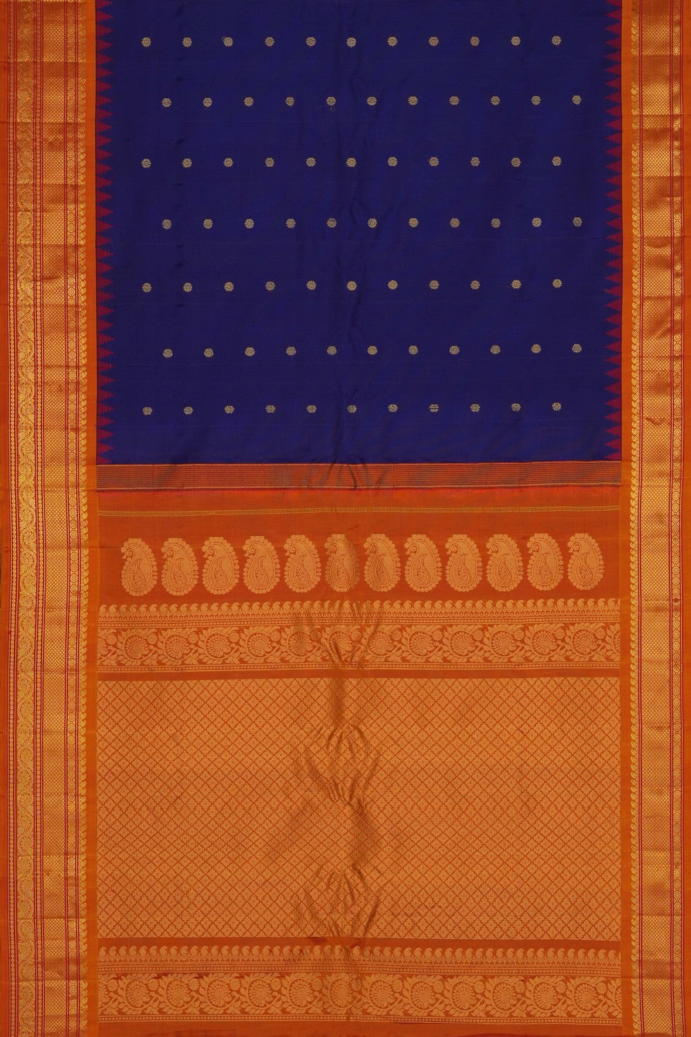 Image of Indigo Blue Gadwal Silk Saree