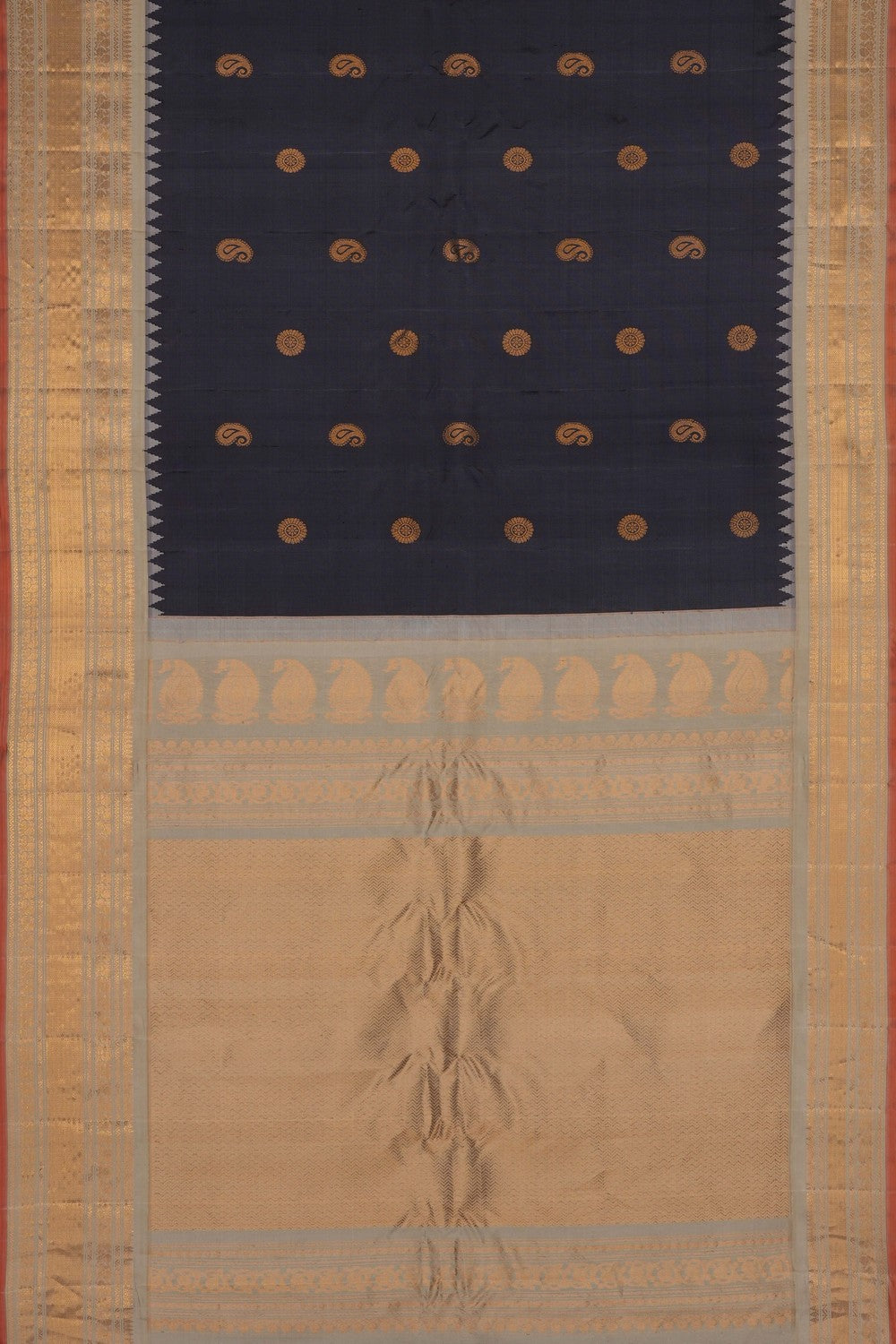 Image of Grey Gadwal Silk Saree