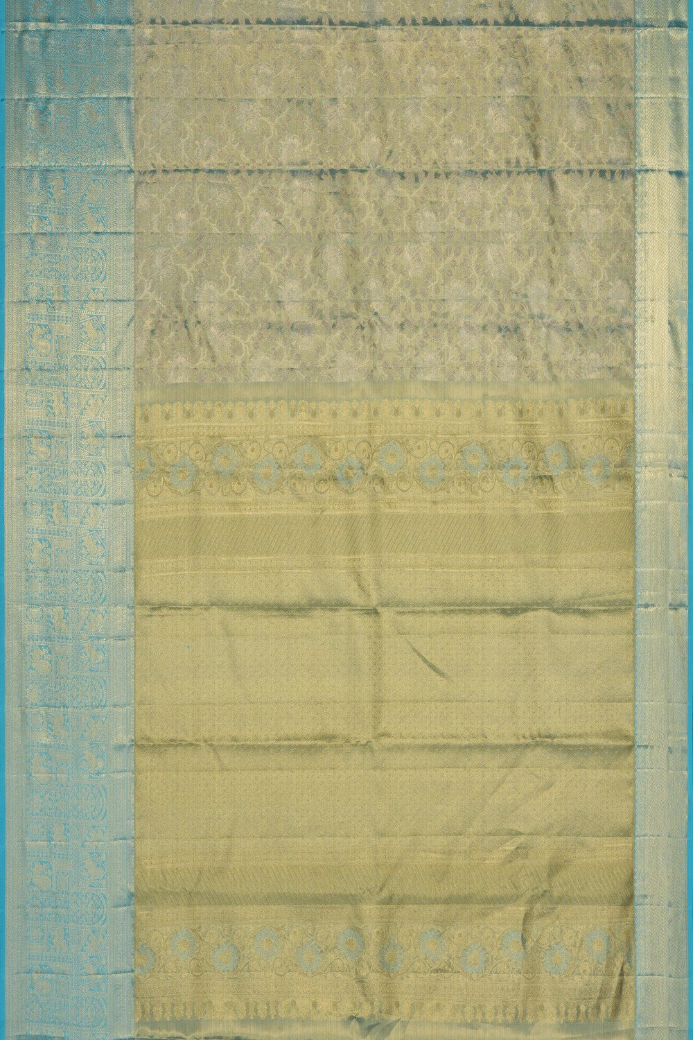 Image of Blue Kanchipattu Tissue Brocade Saree