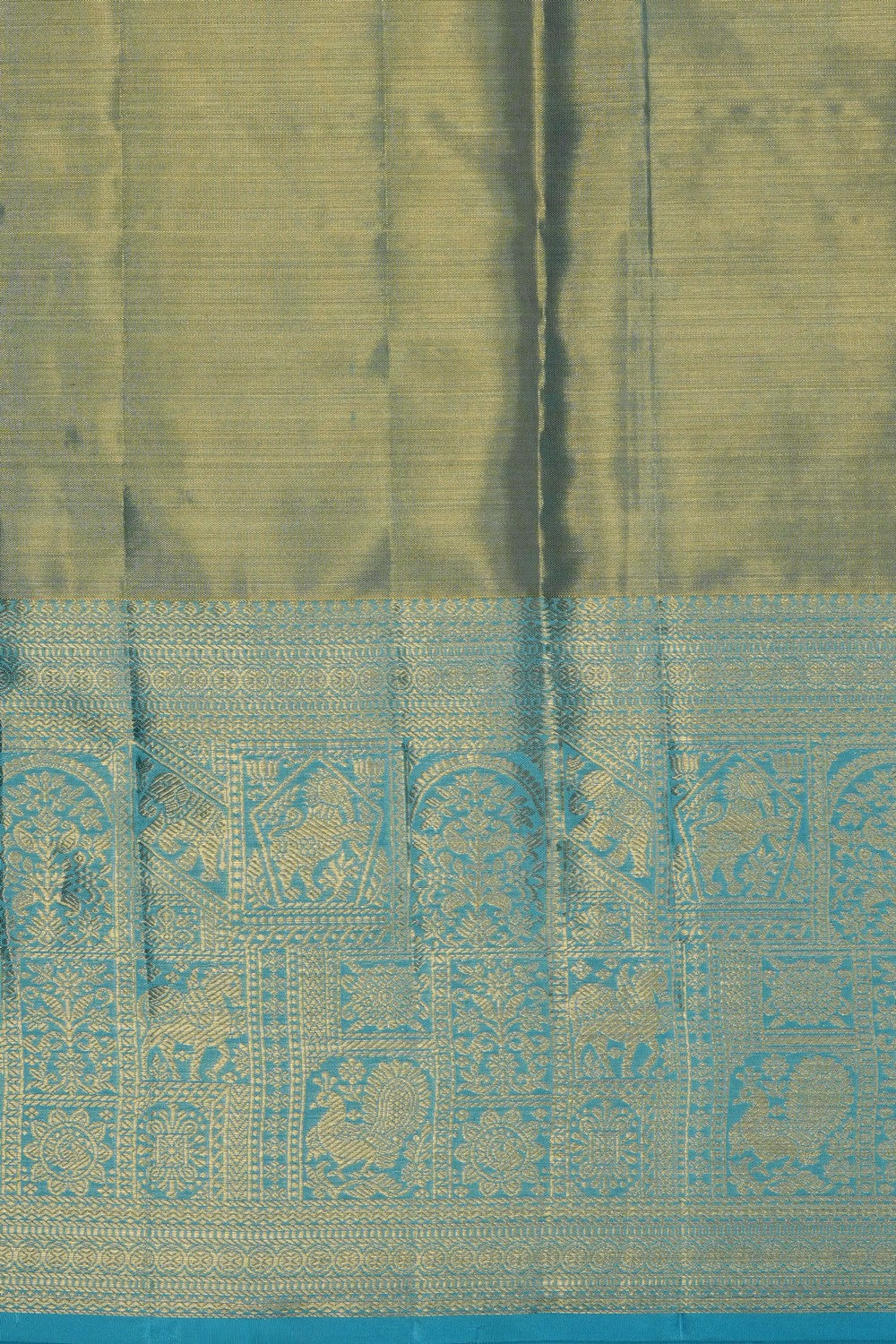 Image of Blue Kanchipattu Tissue Brocade Saree
