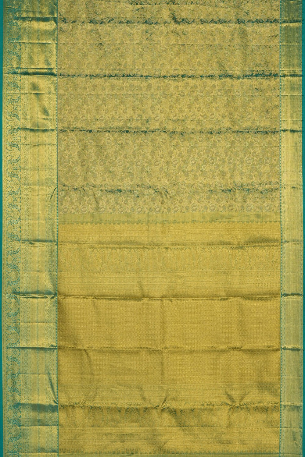 Image of Green Kanchipattu Tissue Brocade Saree