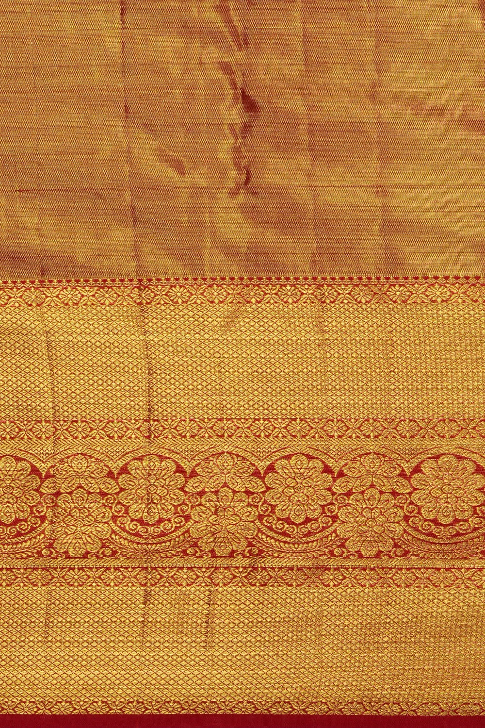 Image of Red Kanchipattu Tissue Brocade Saree