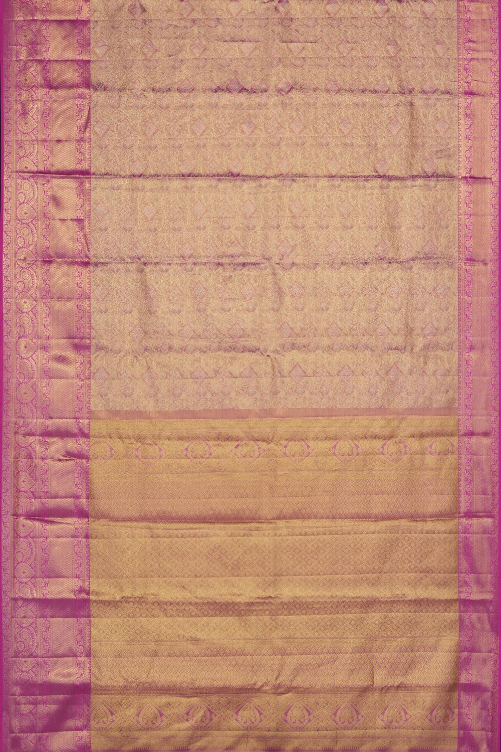 Image of Pink Kanchipattu Tissue Brocade Saree