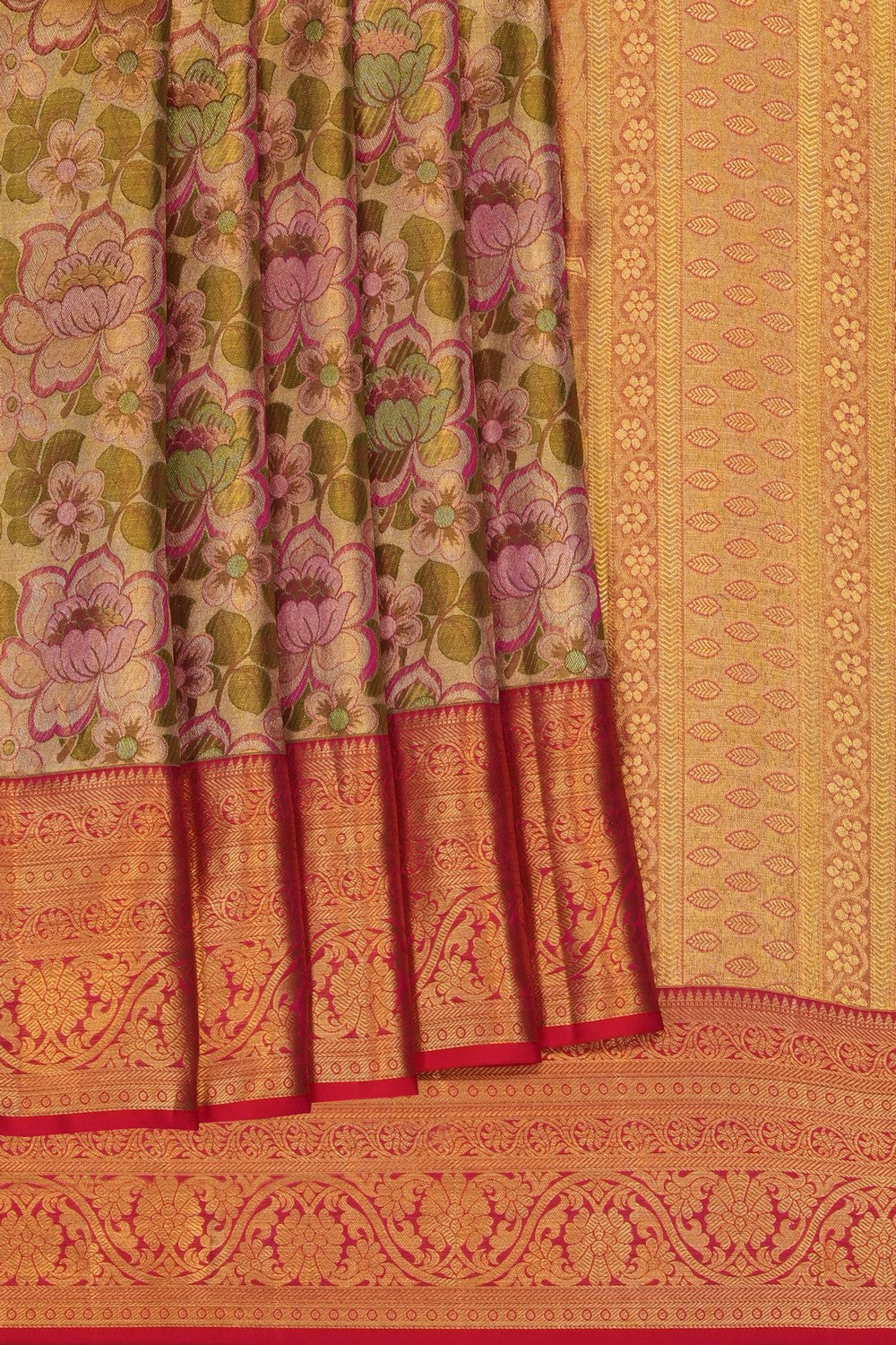 Image of Gold Kanchipattu Tissue Brocade Saree