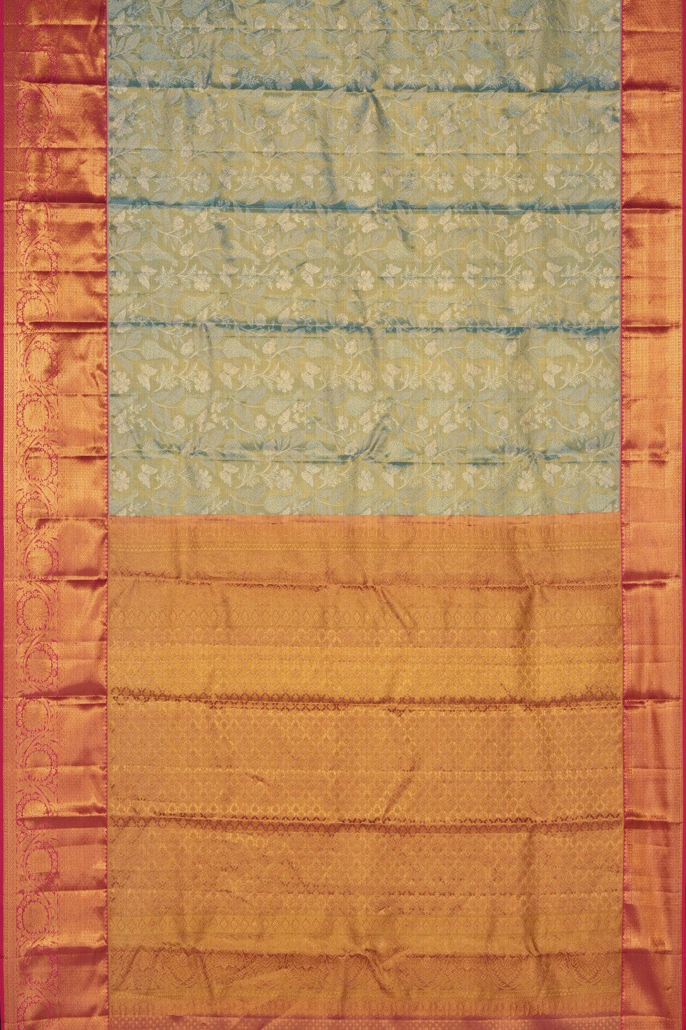 Image of Blue Kanchipattu Tissue Brocade Saree