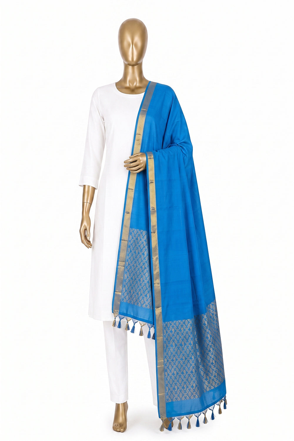 Image of Blue Kanchipattu Dupatta