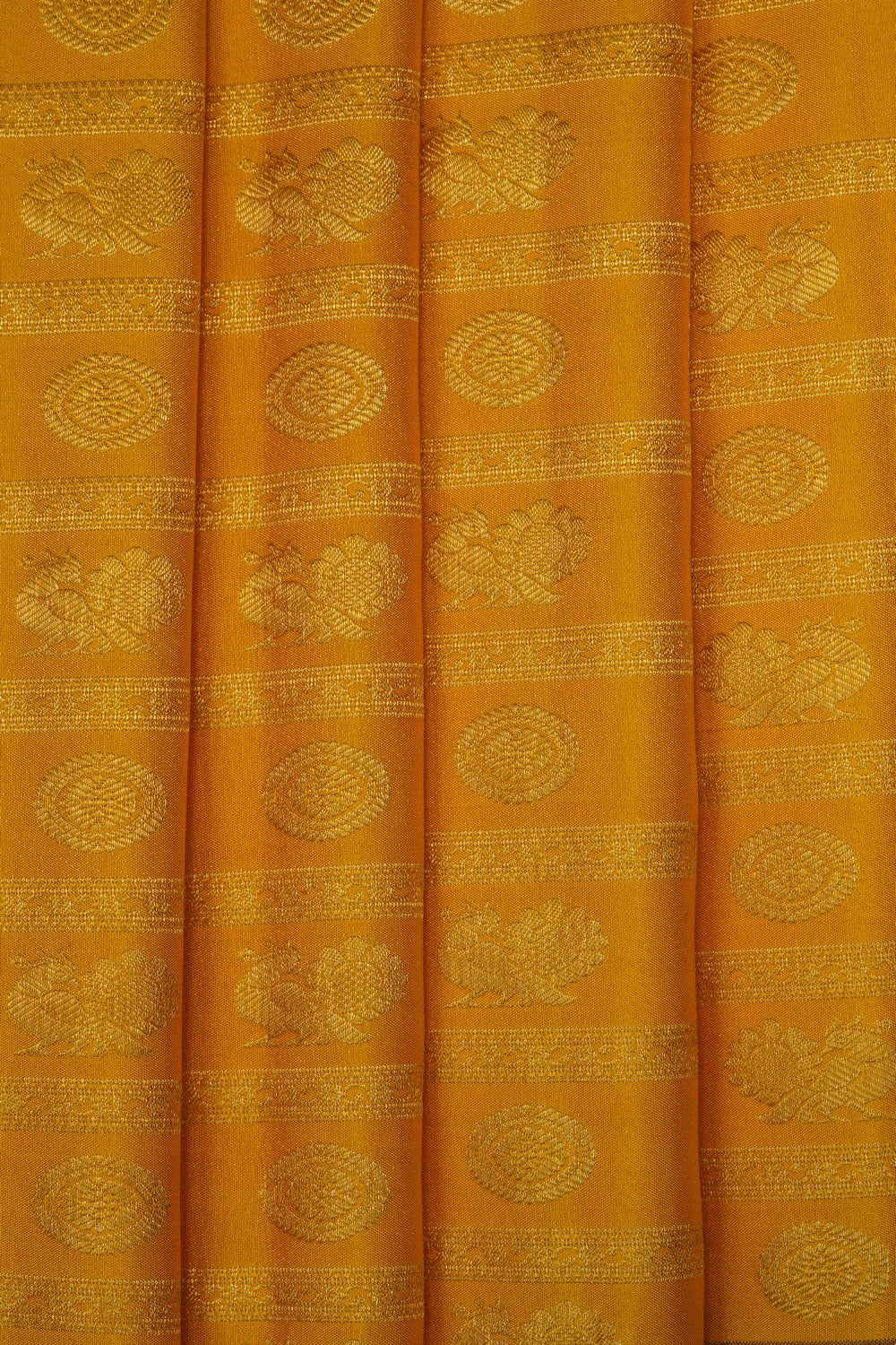 Image of Yellow Vintage Kanchipattu Brocade Saree
