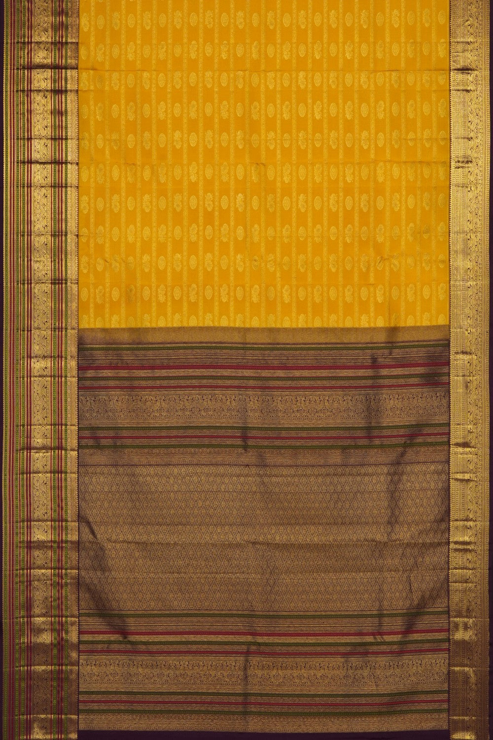 Image of Yellow Vintage Kanchipattu Brocade Saree