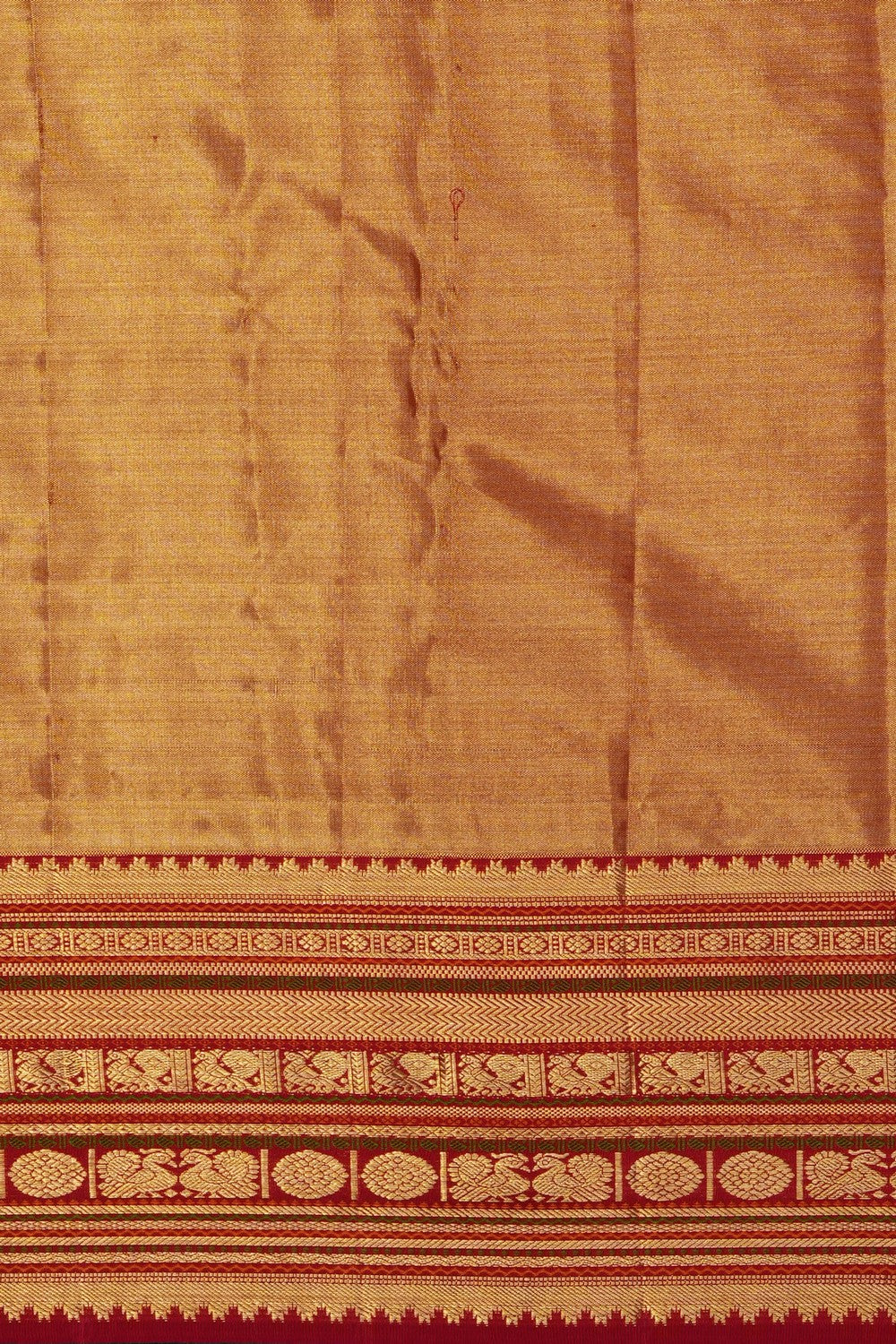 Image of Beige Vintage Kanchipattu Kattam Saree