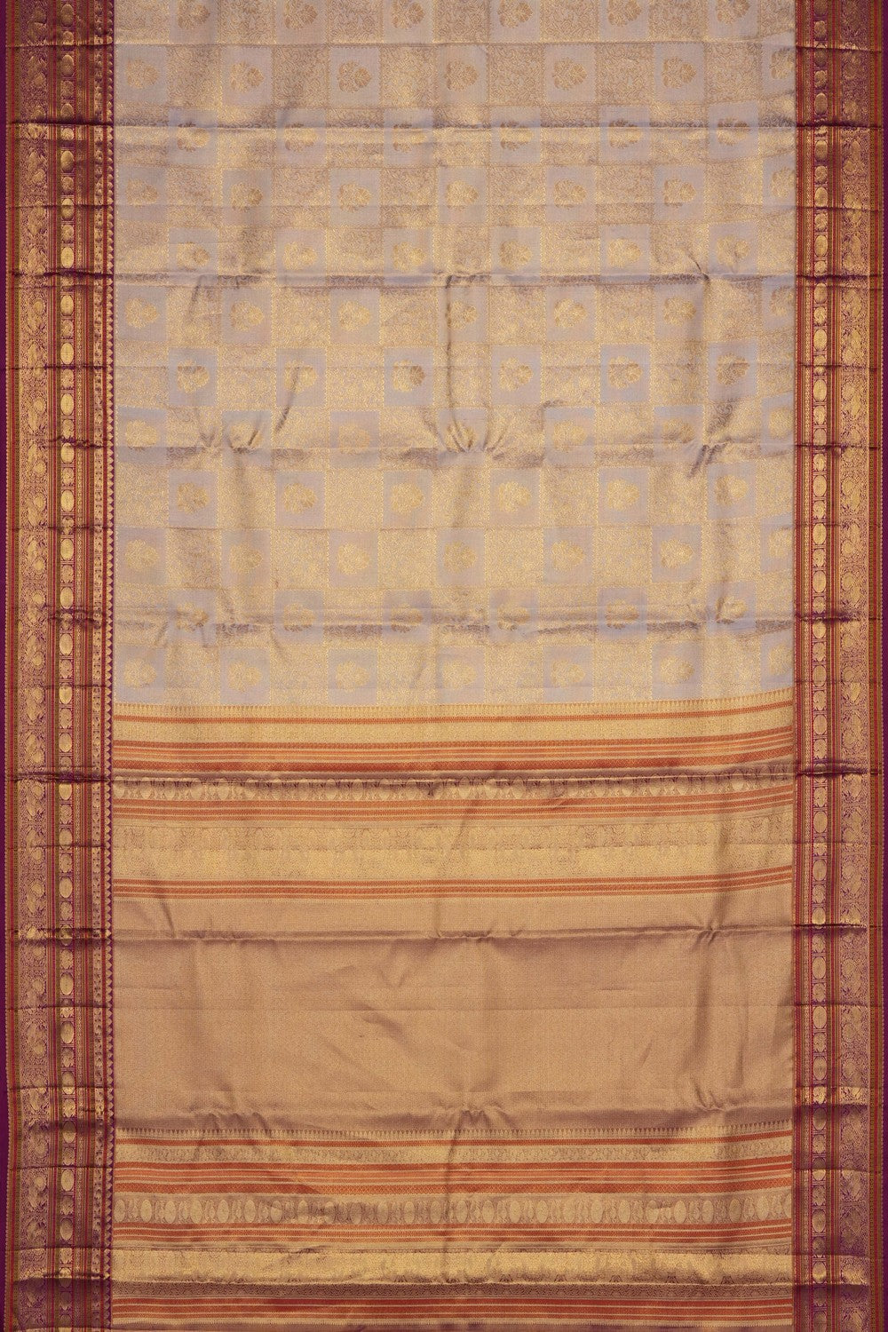 Image of Gold Vintage Kanchipattu Kattam Saree