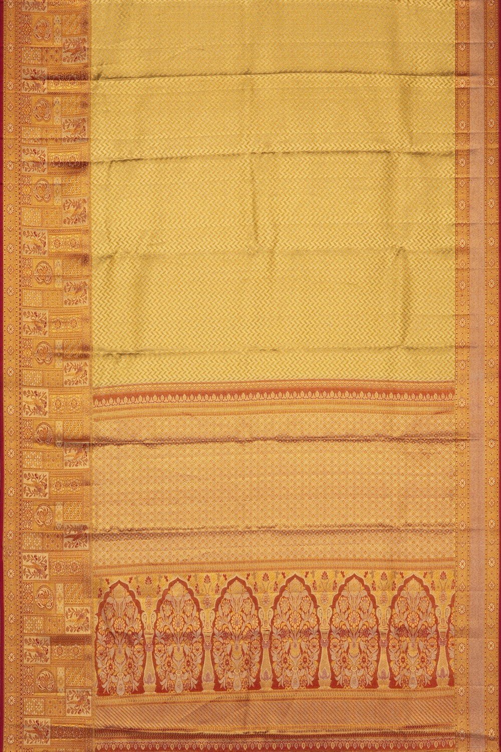 Image of Gold Vintage Kanchipattu Brocade Saree