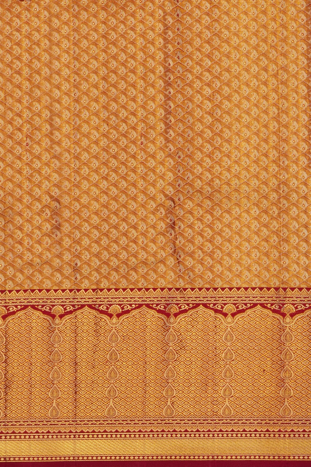 Image of Gold Vintage Kanchipattu Brocade Saree