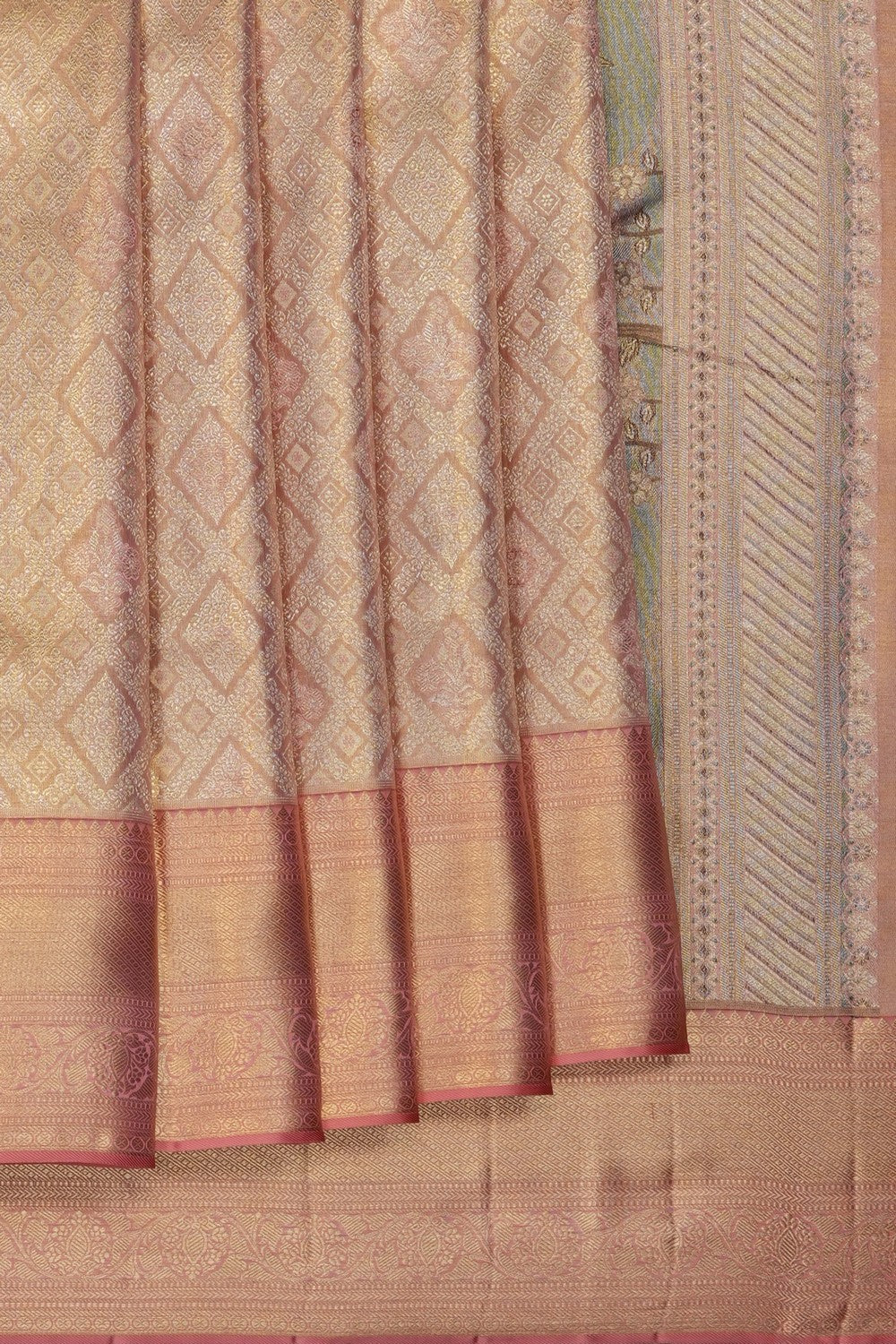 Image of Gold Kanchipattu Tissue Brocade Saree