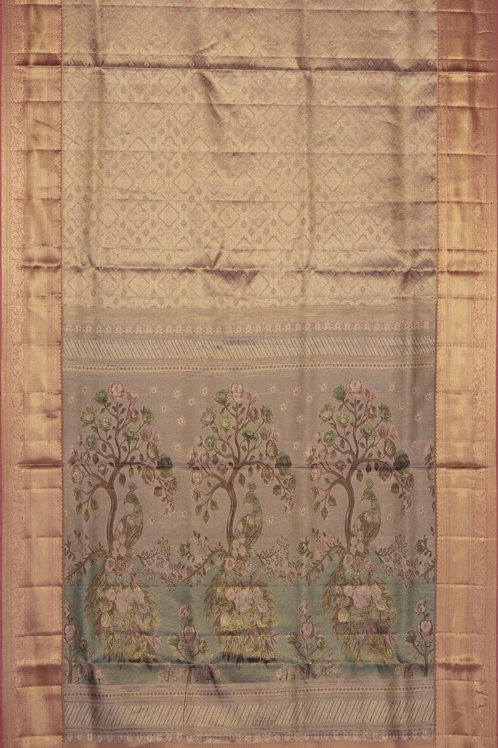 Image of Gold Kanchipattu Tissue Brocade Saree