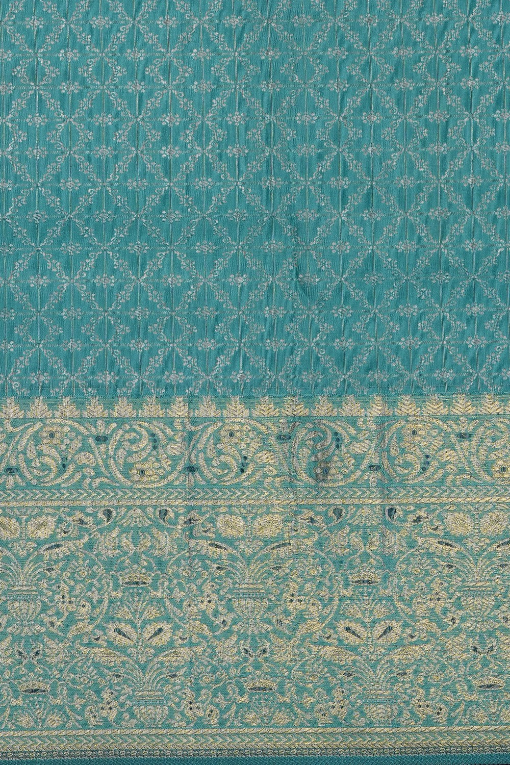 Image of Navy Blue Kanchipattu Tissue Brocade Saree