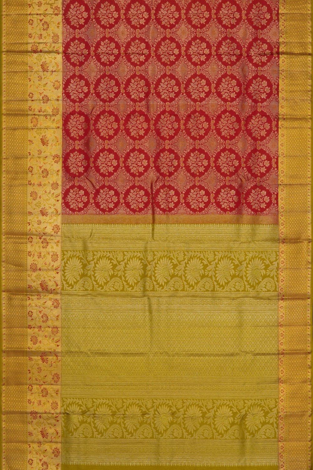 Image of Red Kanchipattu Brocade Saree