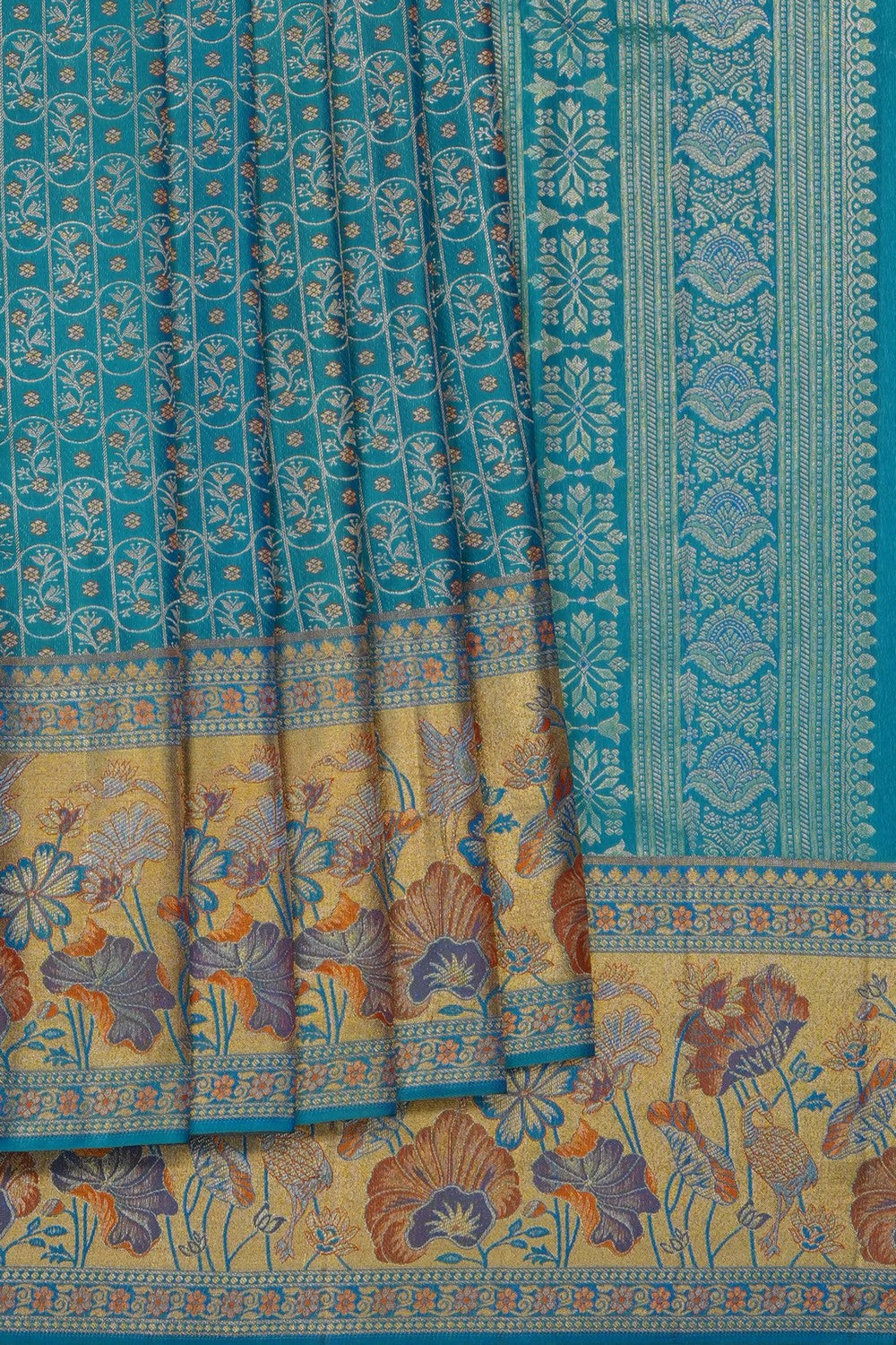 Image of Ananda Blue Vintage Kanchipattu Brocade Saree