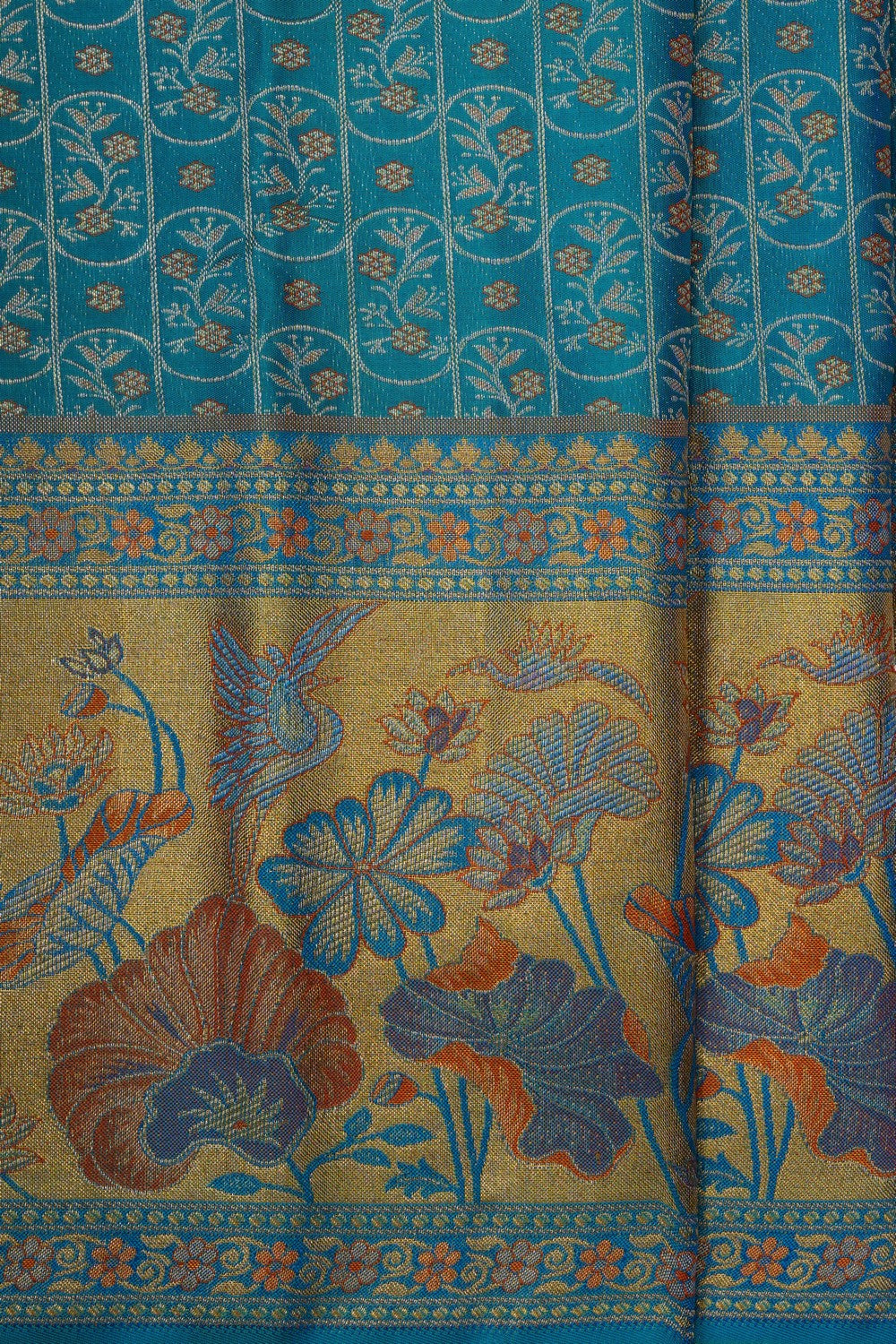 Image of Ananda Blue Vintage Kanchipattu Brocade Saree