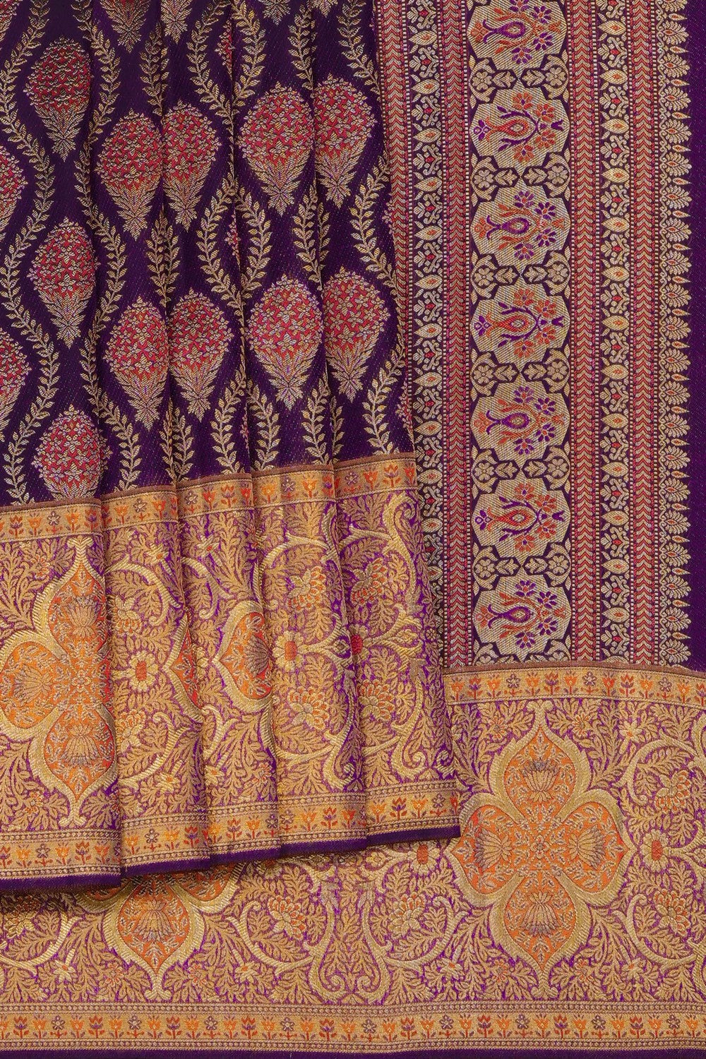 Image of Violet Kanchipattu Brocade Saree