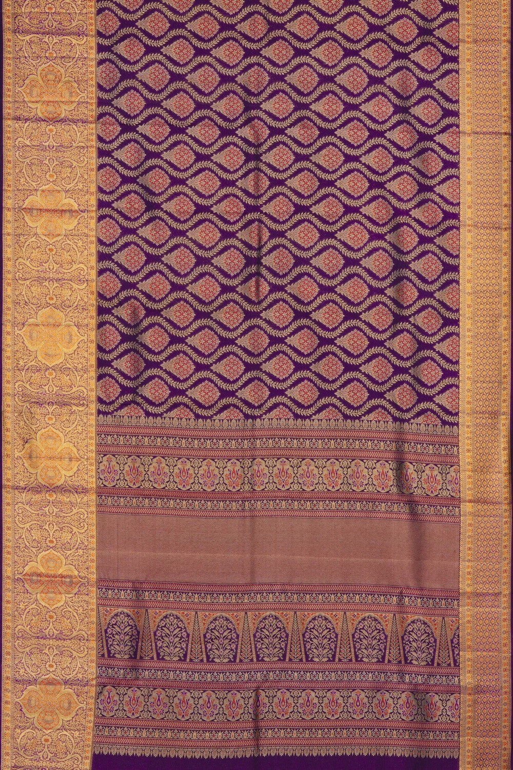 Image of Violet Kanchipattu Brocade Saree