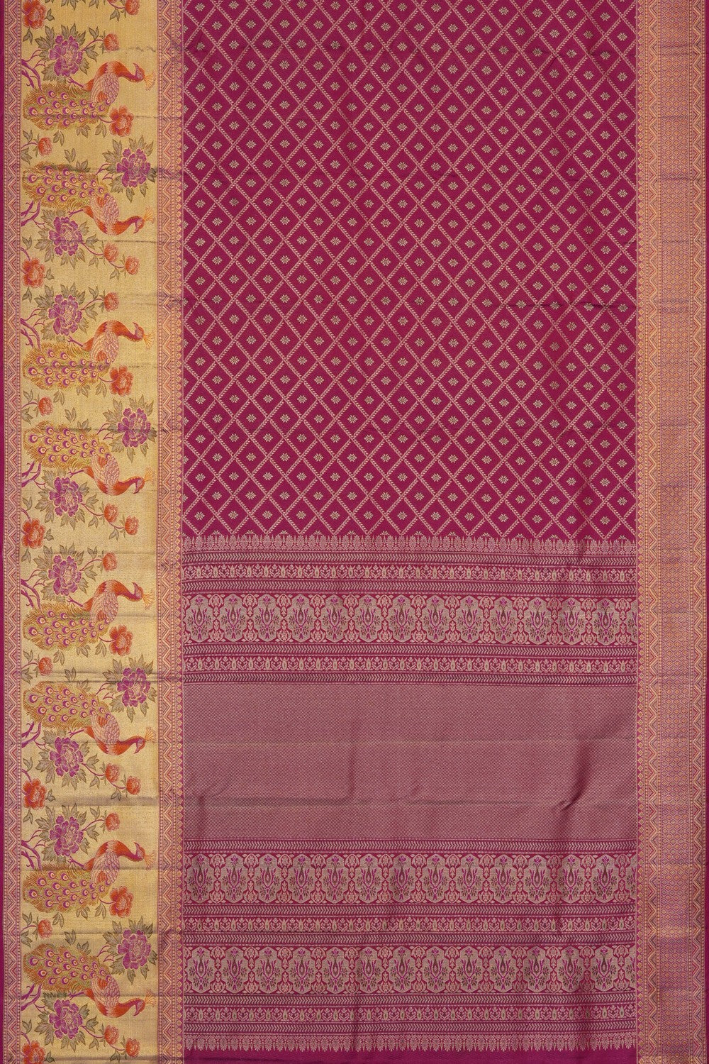 Image of Pink Vintage Kanchipattu Brocade Saree